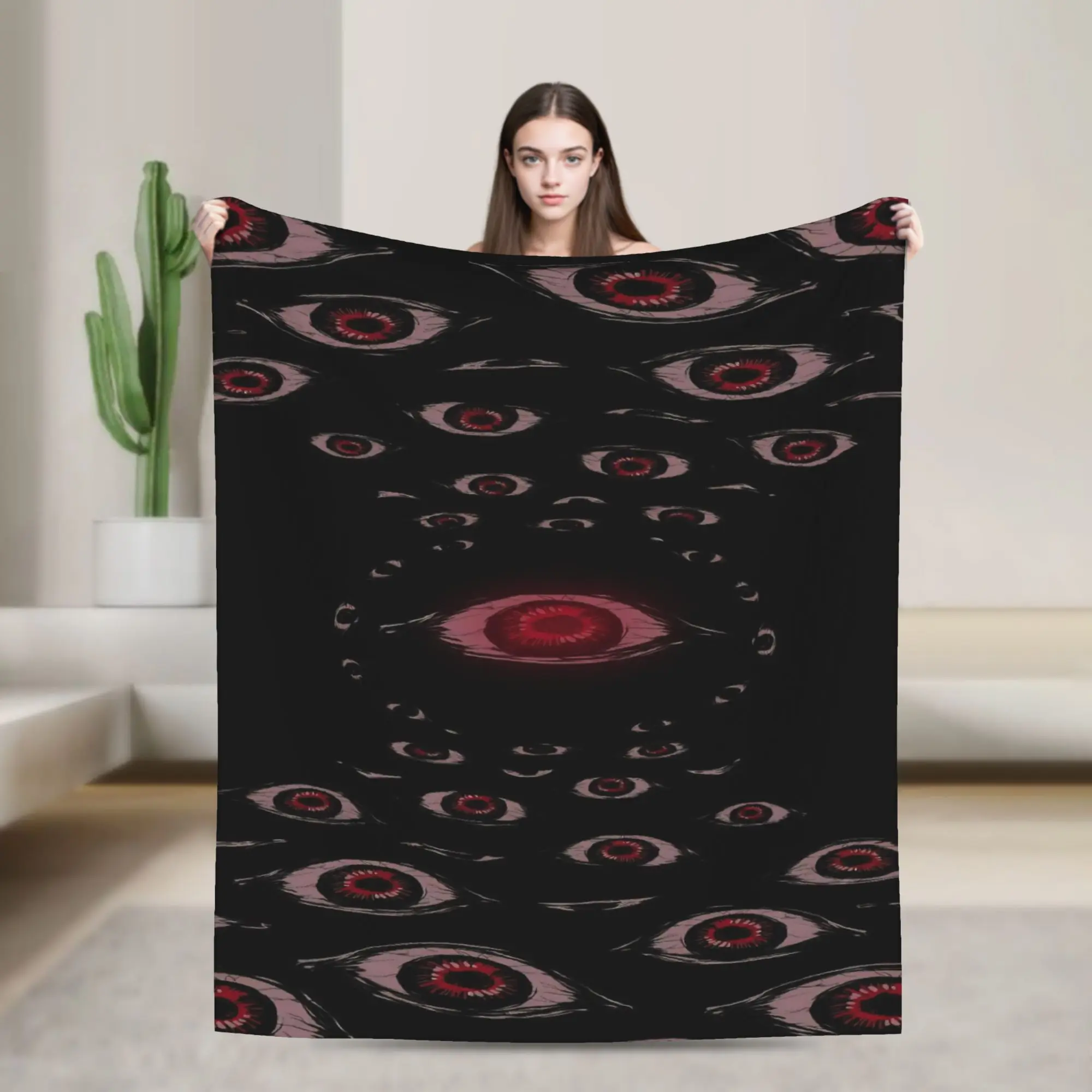 Super Soft Bloody Eyeball Throw Blanket Premium Fleece Flannel Lightweight  Bed Blanket Cozy Fluffy Blankets All Season Use