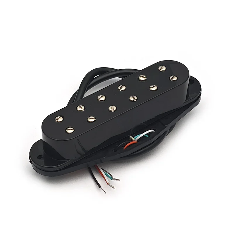 Guitar Mini Dual Rail Humbucker Pickup 12 Pole Pieces Single Coil Size 4-Wire Output Independent Coil Split / Coil Tap