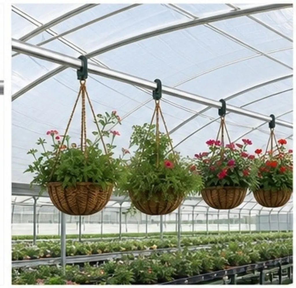50Pcs Greenhouse Fixing Hooks Premium Plastic Plant Pot Hangers Easy Install Roof Track Hanging Clips for Shade Net