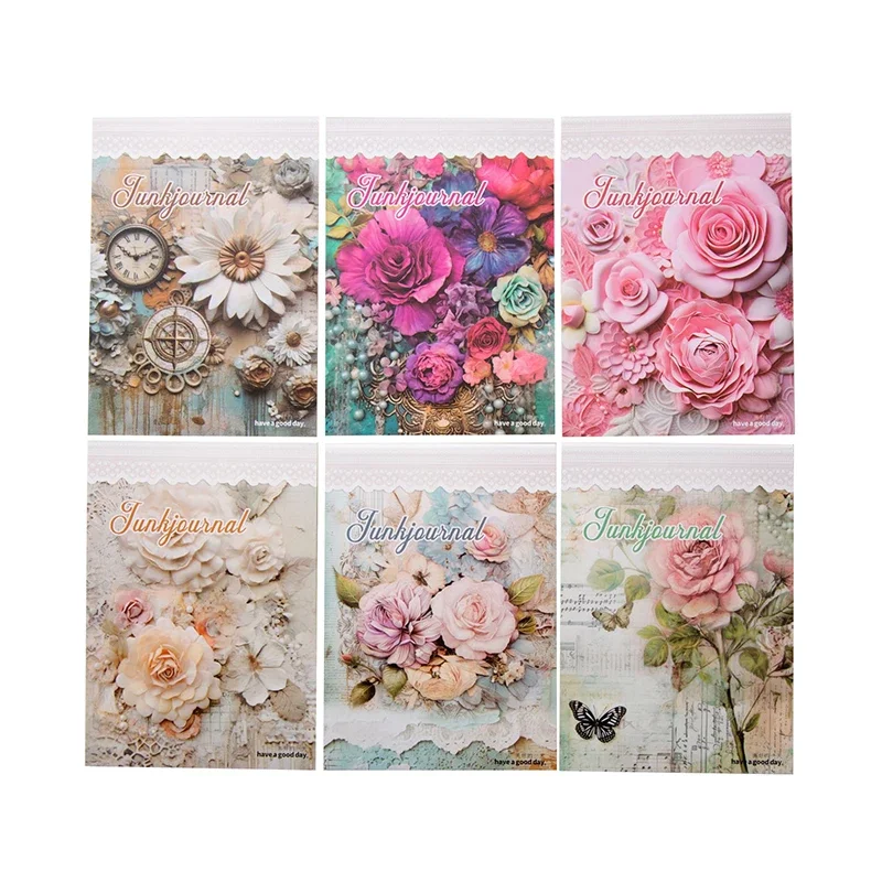 30Sheets Flowers Rose Material Paper Garden Dream simulation lace handbook Arts Base Handwriting Scrapbook Cut 177*115MM