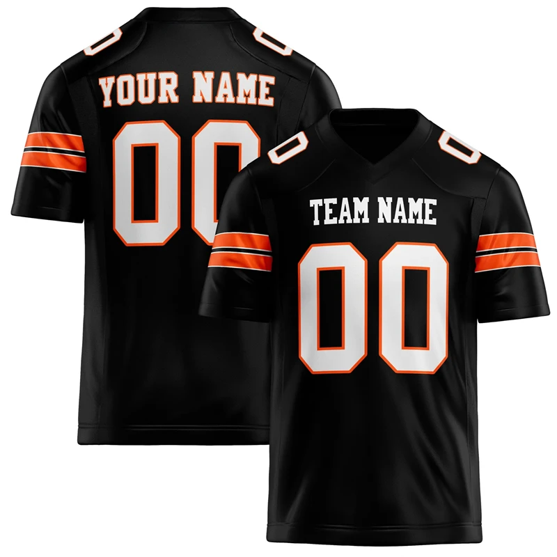 Customized Team Name Number Name Rugby T-shirt Personalized DIY V Neck Black Mens Sports T Shirt Loose Quick Dry Team Uniform image 5