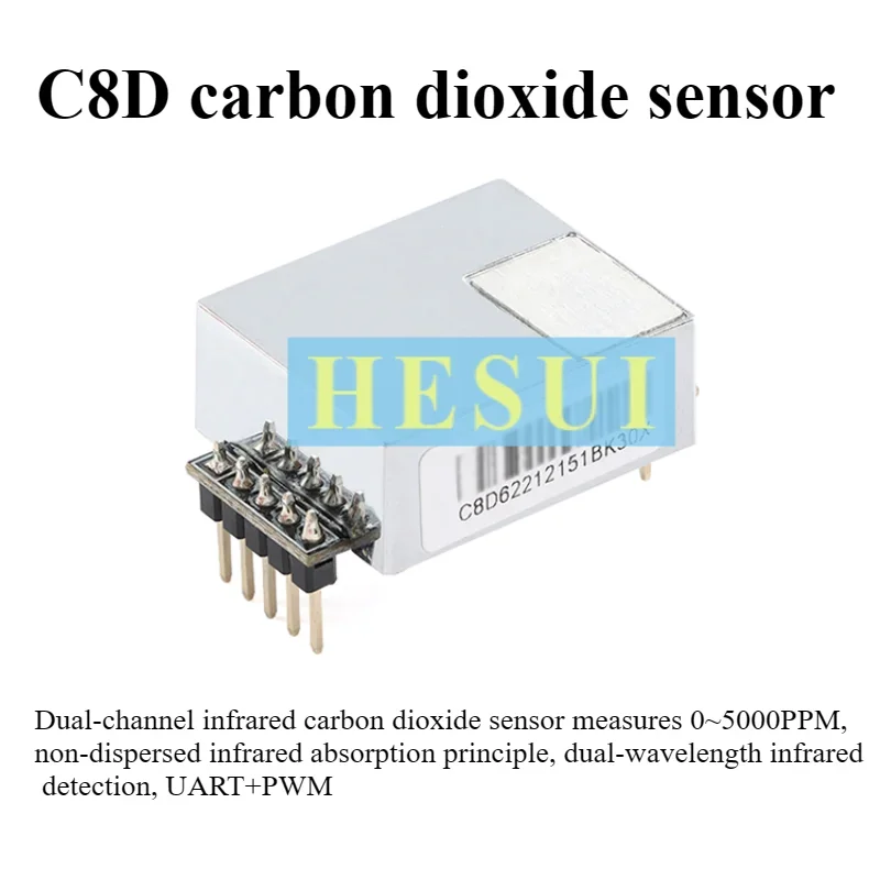 C8D dual-channel high-precision NDIR infrared CO2 sensor module gas concentration detection