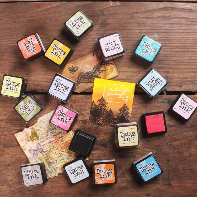 

Four-color Mini Ink Pad Set Handmade DIY Drawing Handbook Collage Birthday Card Embellishment Doodle Auxiliary Tool Ink Pad