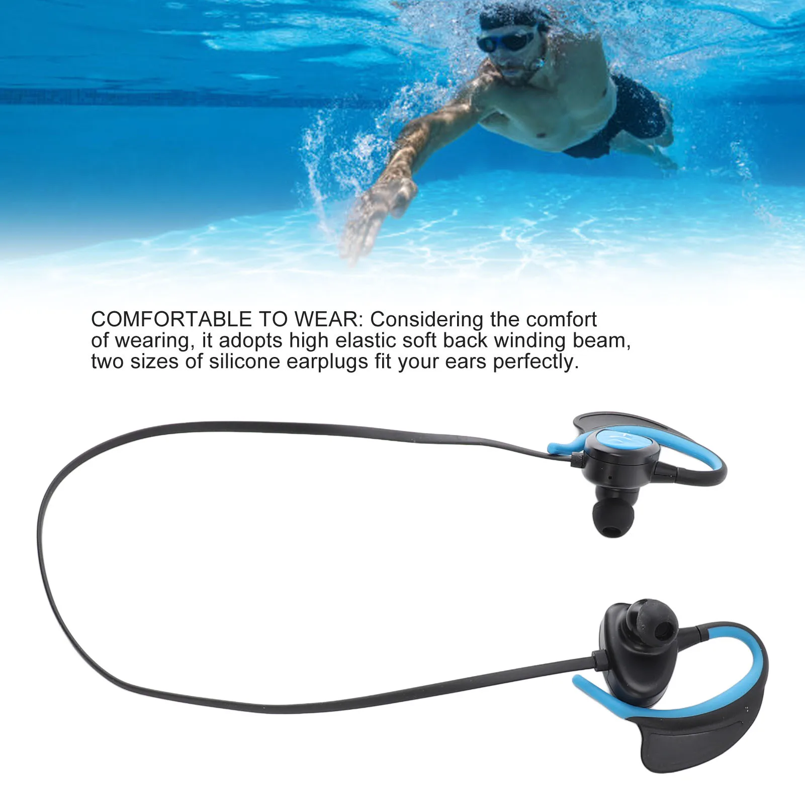 Waterproof Sports Headphone Comfortable To Wear Intelligent Voice Prompt Swimming Headphone Noise Reduction for Surfing
