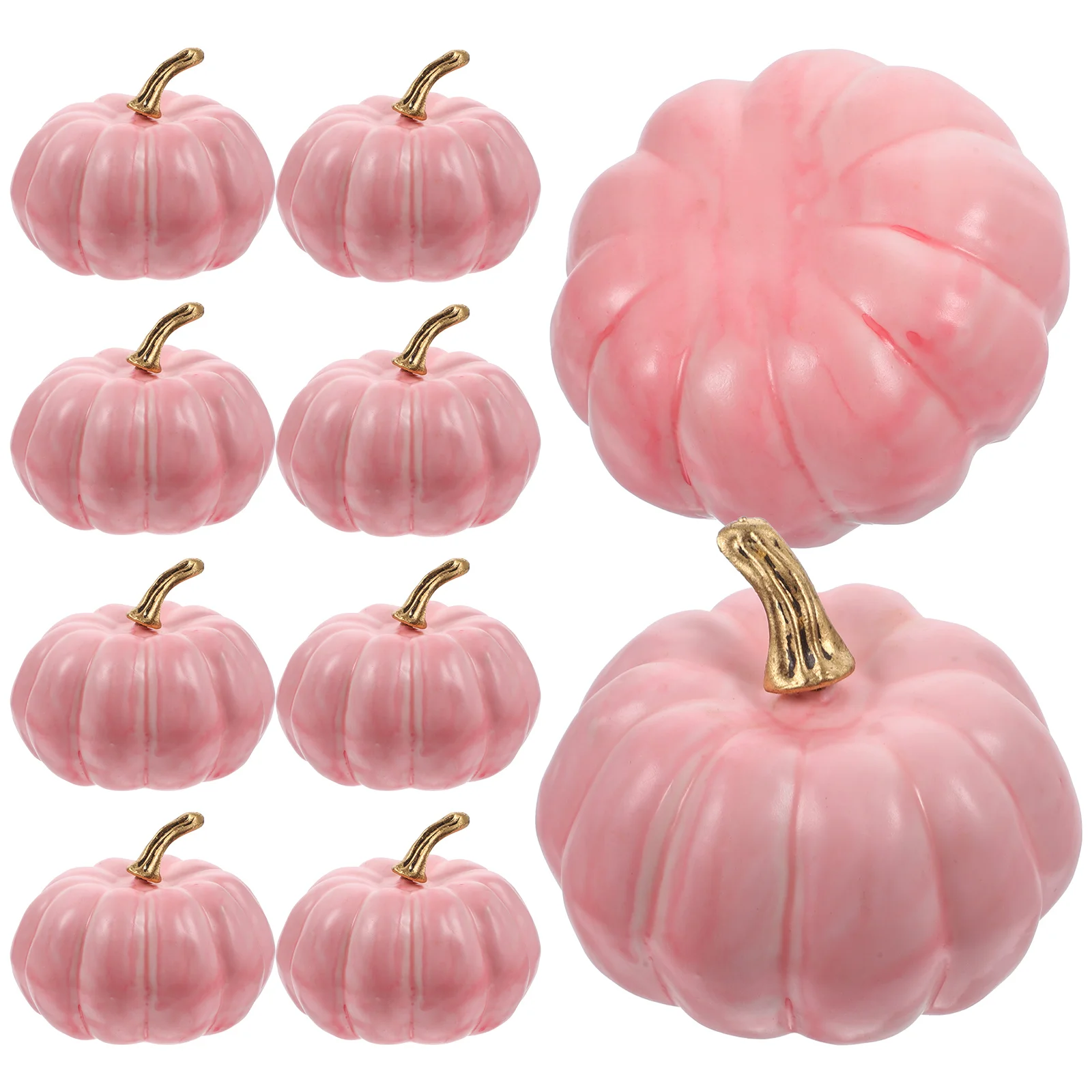 10 Pcs Halloween Pumpkin Decoration Props 10pcs/pack (pink) Foams Model Simulated Ornaments Pumpkins Decorative