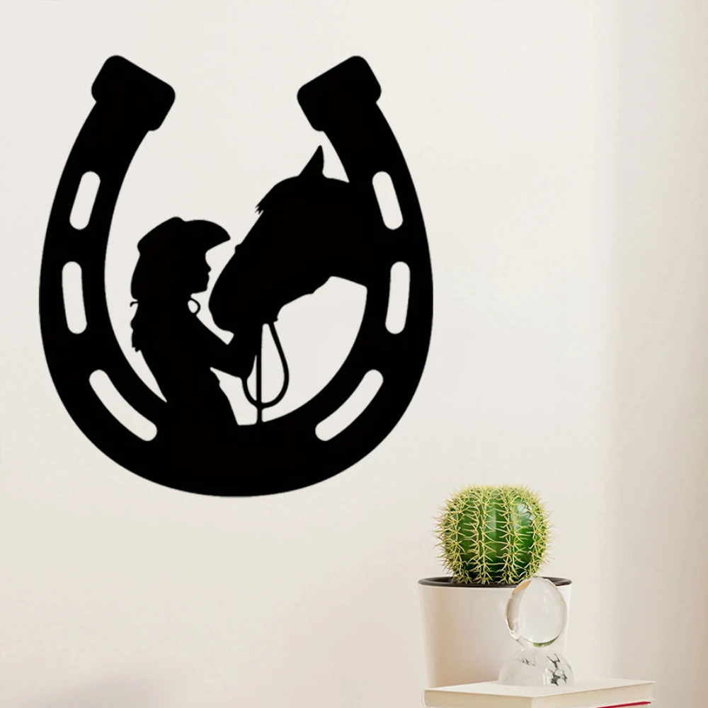 Girl And Horse Metal Sign, Metal Horseshoe Wall Decor, Perfect Wall Art Decor, Home Art Decor, Holiday Gift Or Housewarming Gift