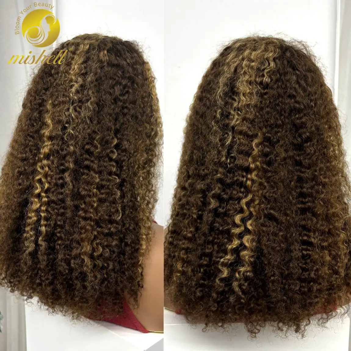 

350% Плотность P4/27 Выделите Кудрявые Вьющиеся Парики Человеческих Волос 13x4 Кружева Фронтальная Толстая Волна Воды Двойные Вытянутые Парики Волос для Женщин