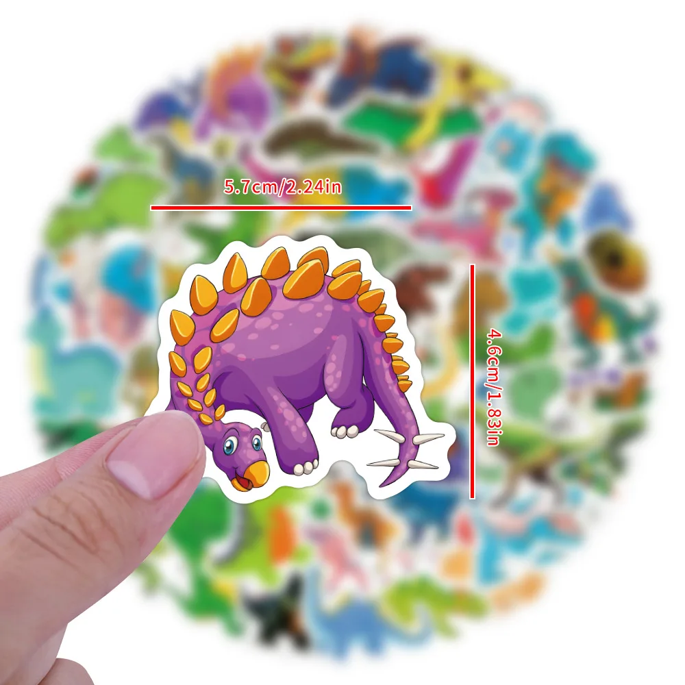 110Pcs Cartoon Dinosaur Sticker For Snowboard Laptop Luggage Car Fridge DIY Styling Vinyl Sticker