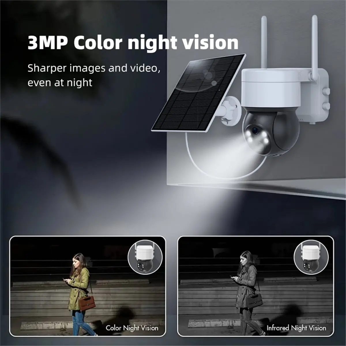 4G Smart Solar PTZ 3MP Camera Tuya WiFi Surveillance Cameras with Solar Panel Human Detection Cameras 32G