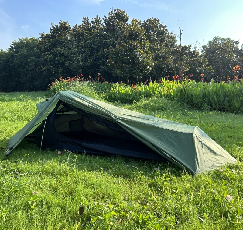 

New Designed Double-Layer Portable Outdoor Rain-Resistant Tent 1-2 Person Ultralight Aluminum Pole One Bedroom For Hiking