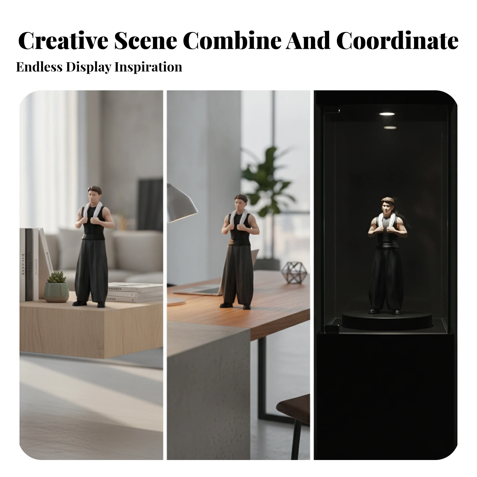 Hand-painted Resin Miniature Standing Handyman Worker Figurine Realistic Facial Features for Cabinet or Desk Decor
