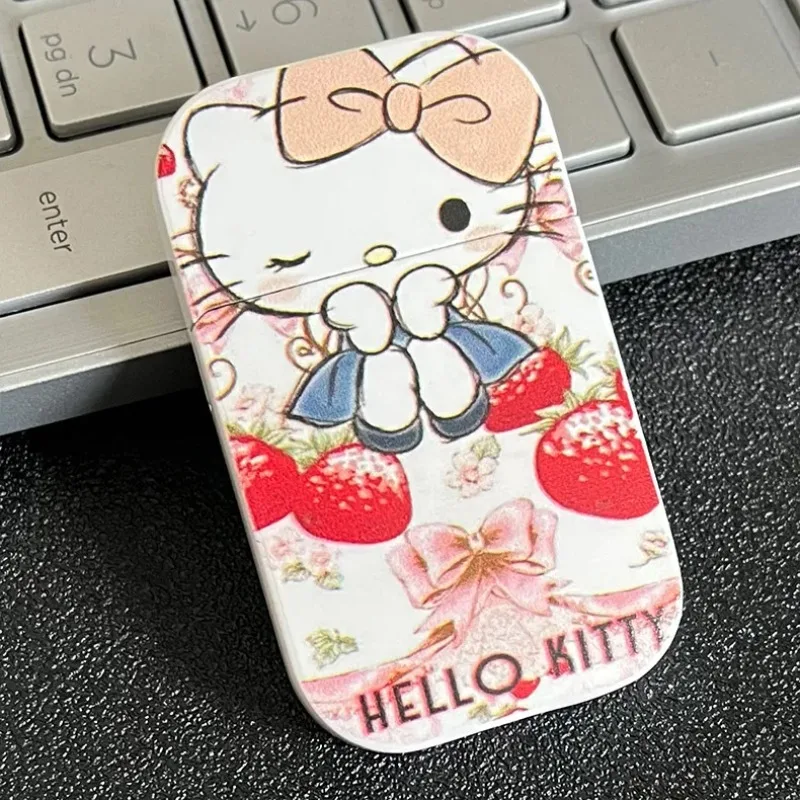 Hello Kitty Gas Lighter, Kawaii, Cute, Sanrio, Melody, Kulomi, High-value, Windproof Metal Lighters, Gift for Girlfriend, 2024