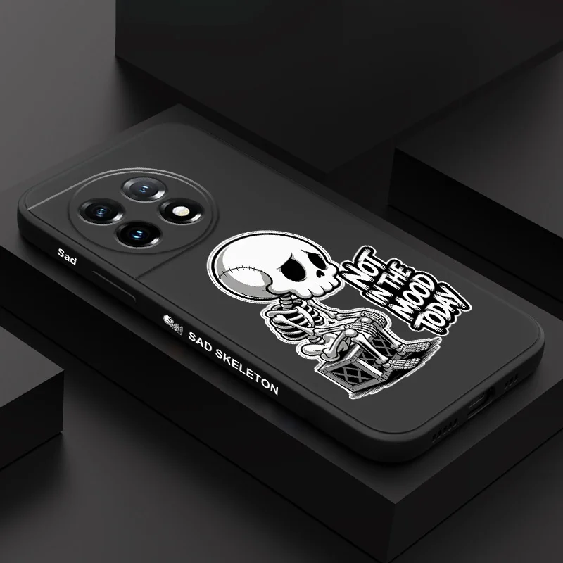 

Lazy Skeleton Phone Case For Oneplus 13 13R 12 12R 11 11R 10 10R 10T 9R 9RT 9 8T 8 7 7T Pro 5G Liquid Silicone Cover