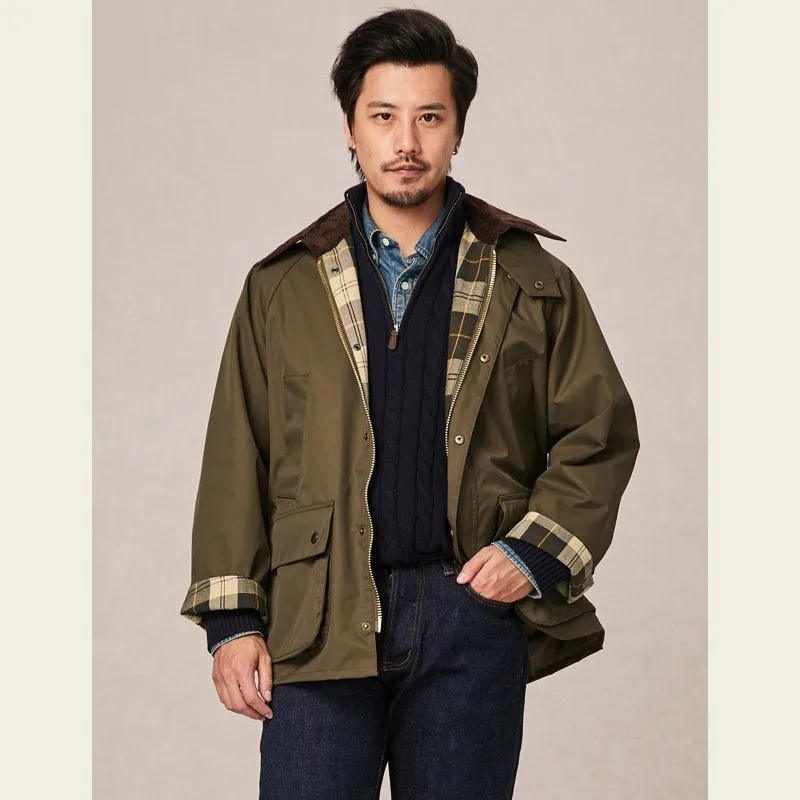 

New men's oil wax trench coat