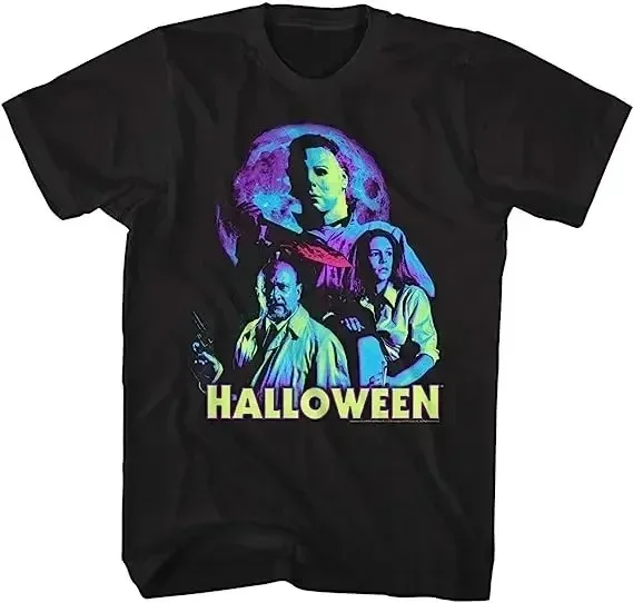 Michael Myers Men\'s Fashion Loose Cotton T-shirt Hip Hop Vintage T-shirt Men\'s Short Sleeve Halloween T-shirt Men\'s Costume