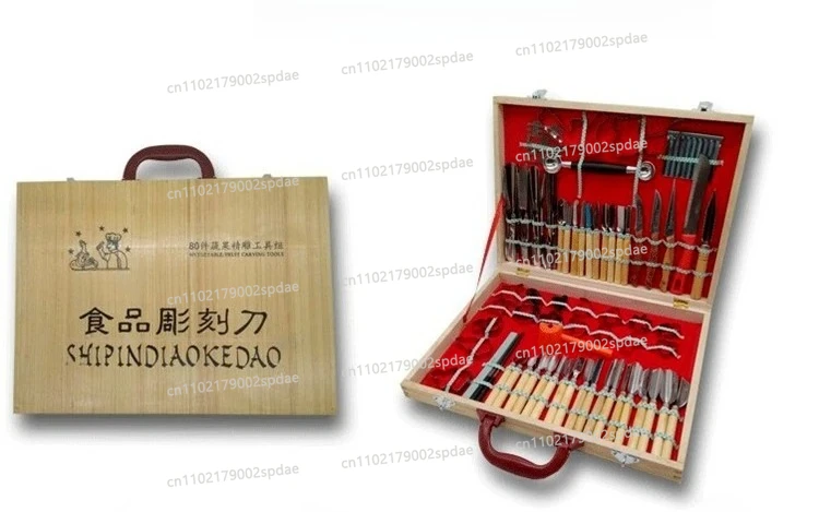 80Pcs Fruit Vegetable Carving knives set, Chef Carving chisel set