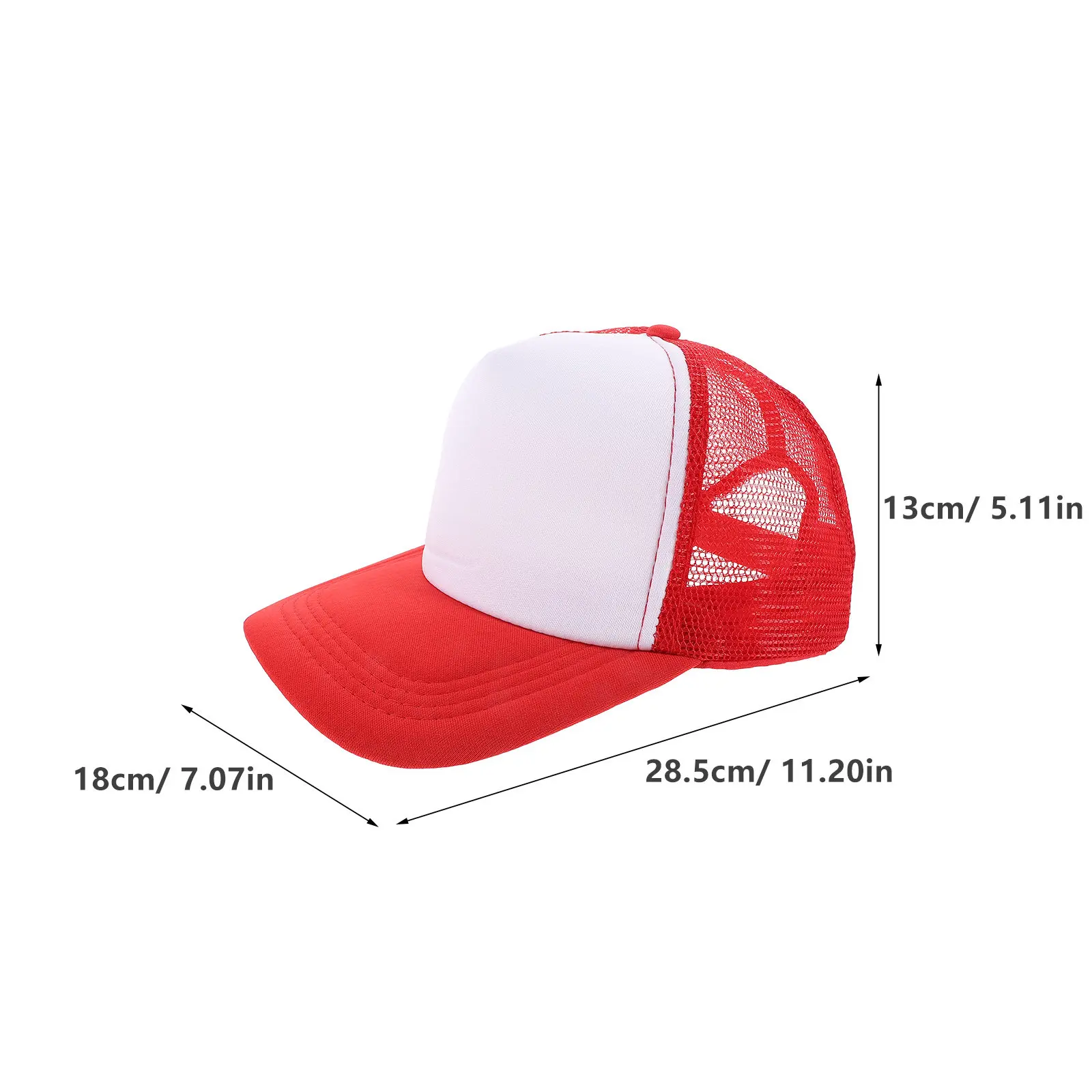 10Pcs Blank Mesh Baseball Hat DIY Sublimation Cap for Custom Design Washable Breathable Casual Fashion Summer Outdoor Use