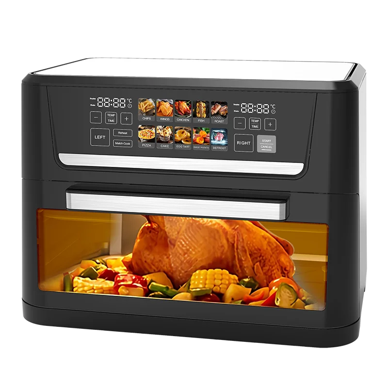 Large family 12 liter bottom heating color screen double deep fryer 8L 9L 10L 11L 13L 2 in 1 12L half oven air fryer