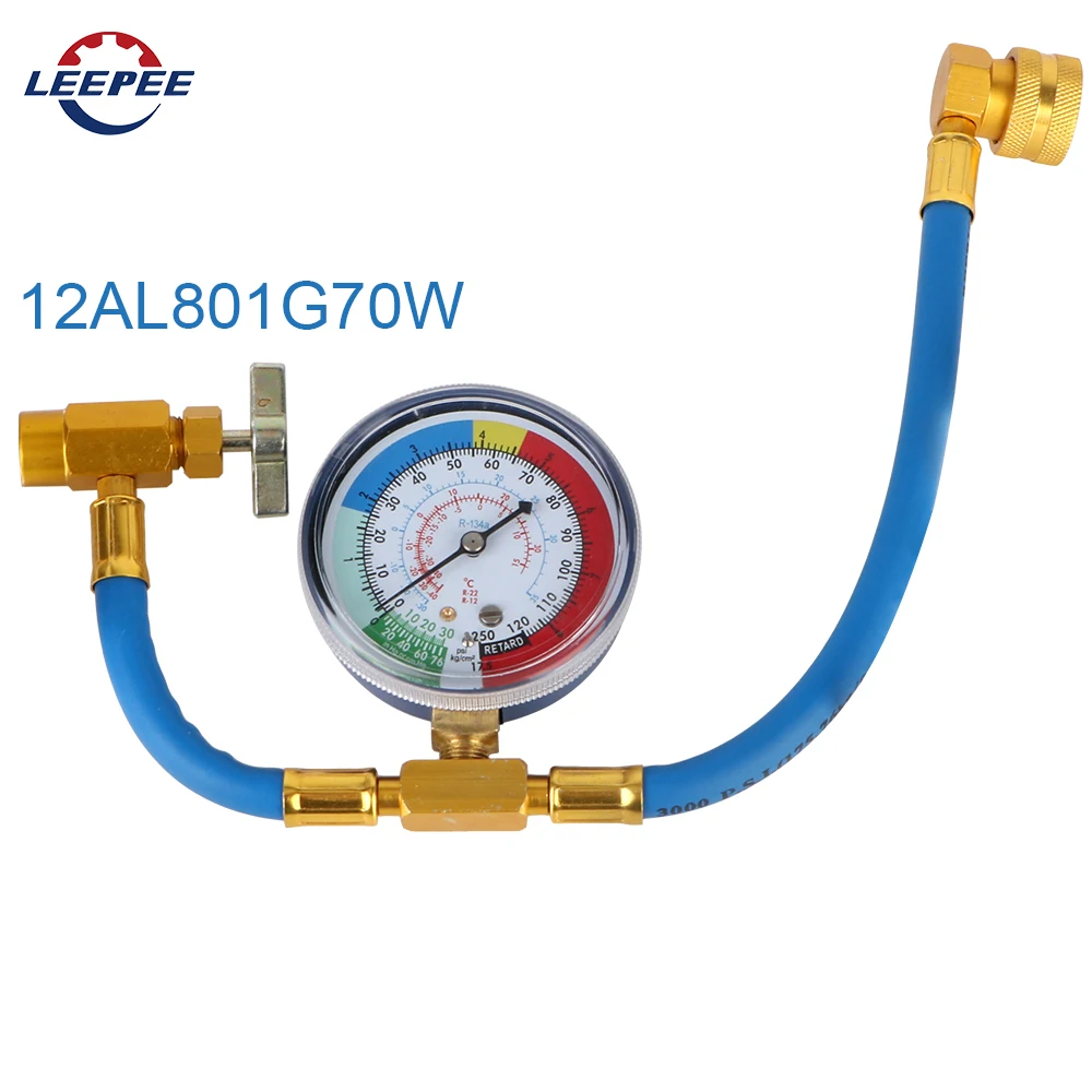 Reparing Tools Refrigerant Recharge Hose R134A Accessories Car Air Conditioning Pressure Gauge Measuring Kit