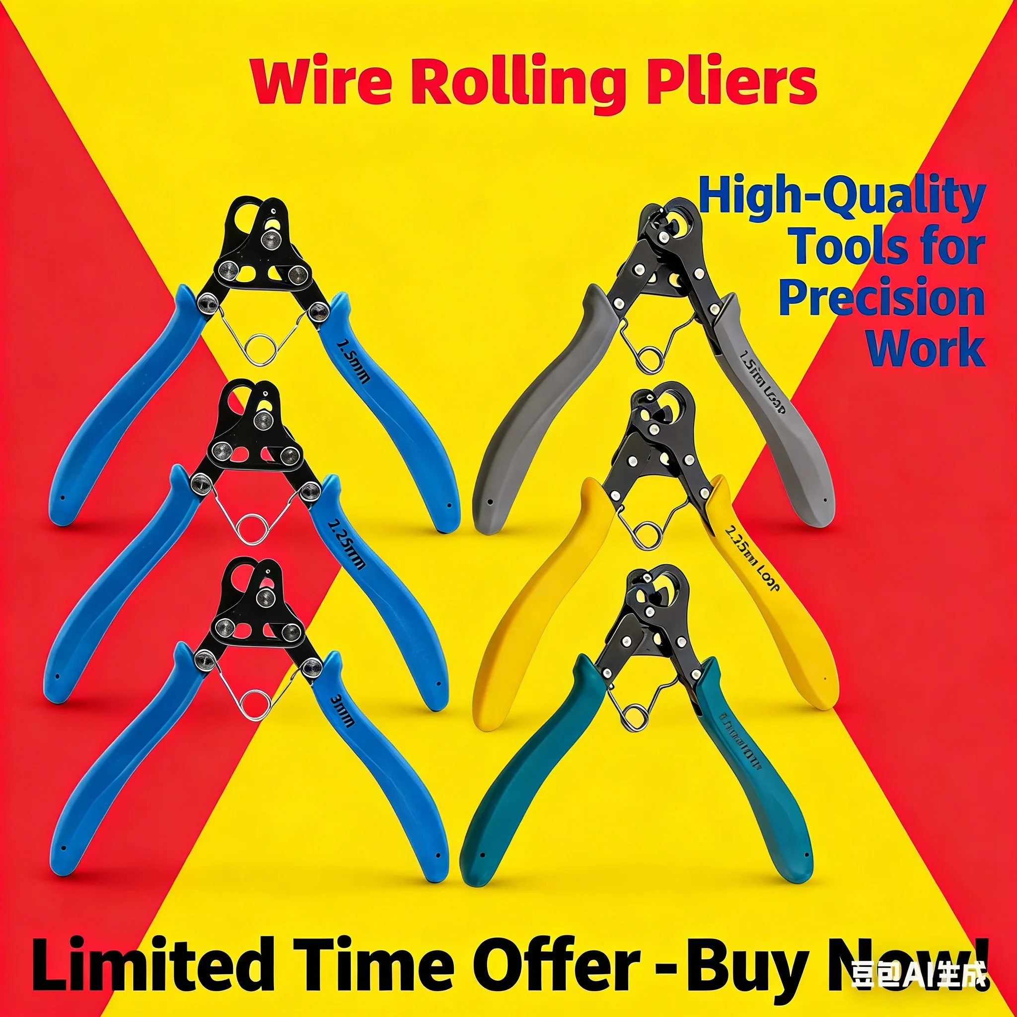 

Premium Wire Rolling Pliers – 1.5mm/2.25mm/3mm Sizes | One-Step 9-Loop Jewelry Making Tool for Necklaces, Bracelets & Crafts |