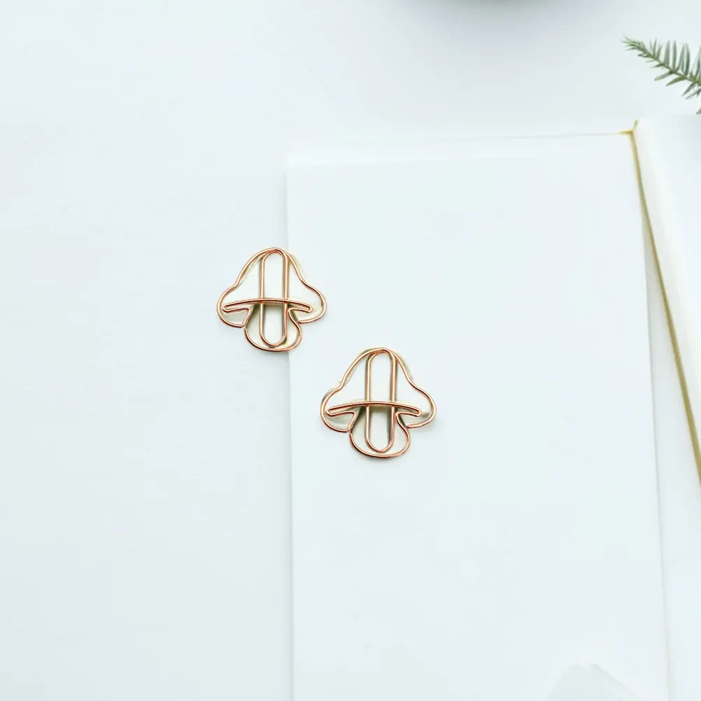 

30 Pcs Paper Clips Mushroom Shaped Cute Mini Bookmark Clips Funny Small Office Document Organizer Decorative Iron Clamps