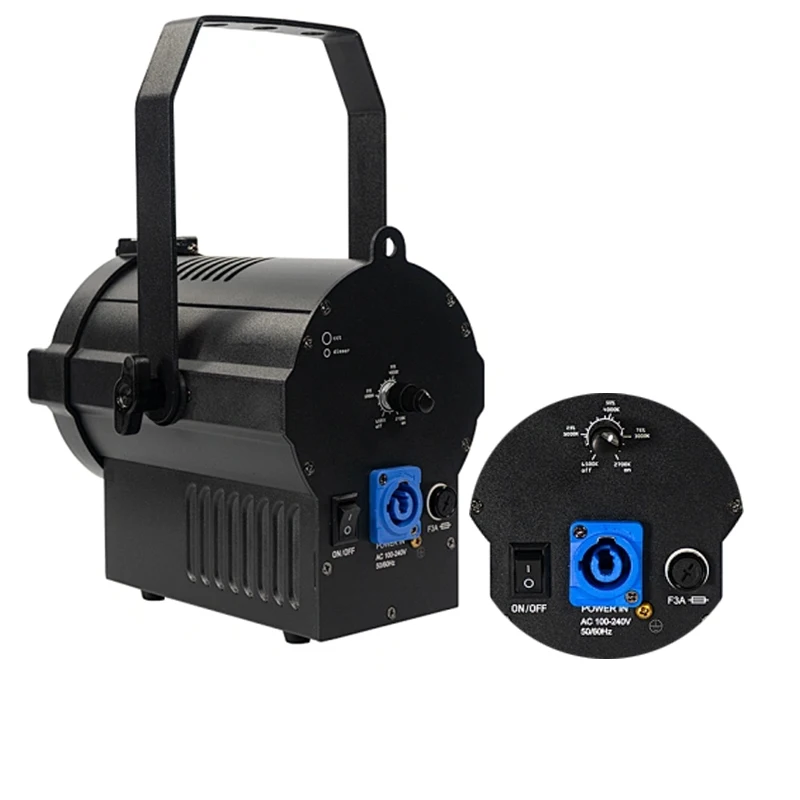 LED 25°-80° Zoom COB 50W Fresnel Spotlight Conference Live Broadcast Studio Warm Cold White Barndoor Stage Spot Lighting