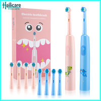 Rotating Children Electric Toothbrush 3 Cleaning Modes Cartoon Kids Waterproof USB Rechargeable Round Head Sonic Toothbrush