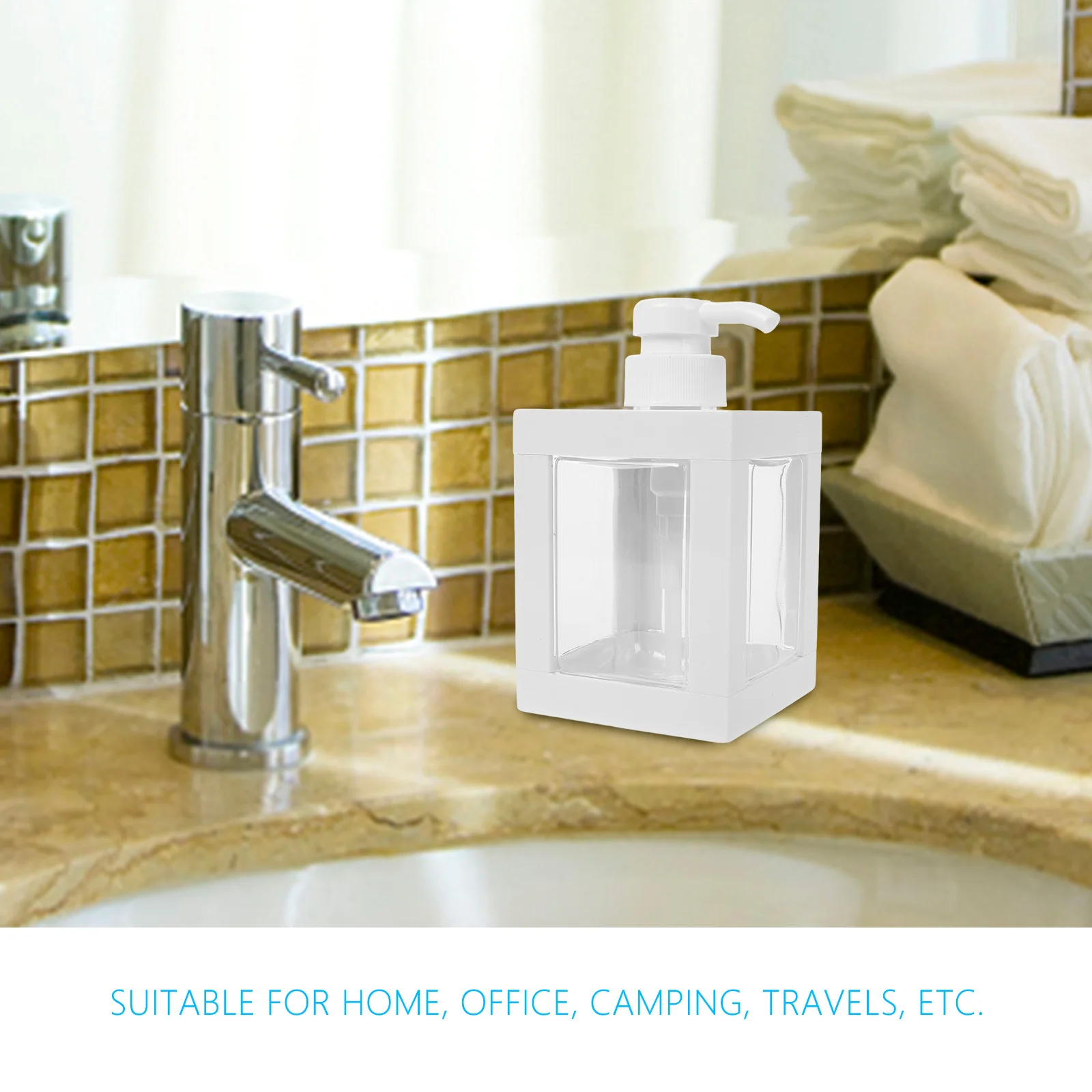 Botella de plástico vacía de 500Ml, cuadrada, recargable para loción corporal, jabón de manos, aceite de masaje, champú, acondicionador, contenedor para Baño
