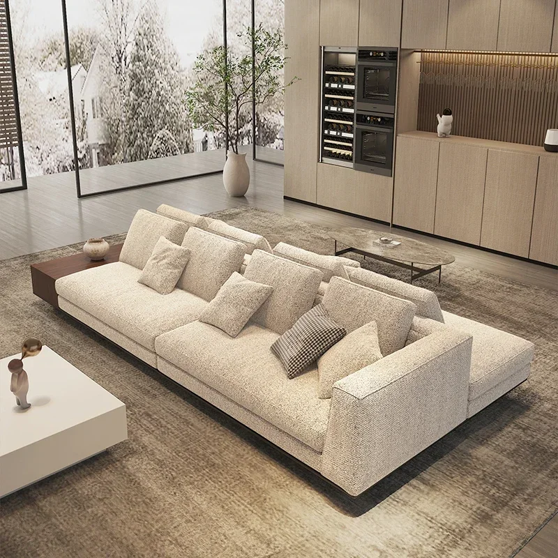 High-grade Italian light luxury cloth sofa modern simple two-sided sitting villa large living room