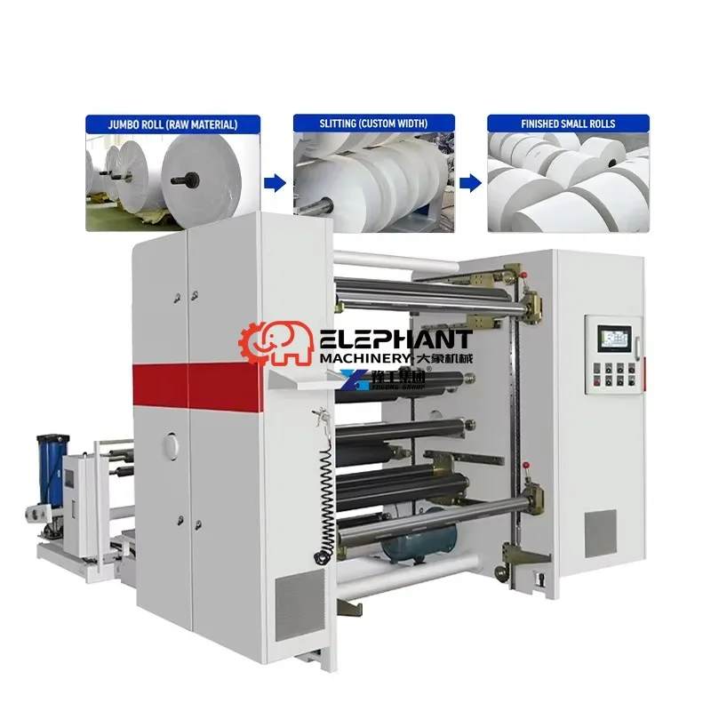 Automatic Heavy Duty Paper Slitting Machine Jumbo Roll Processing 1300mm Width Edge Alignment Featuring Motor Bearing Gear Core