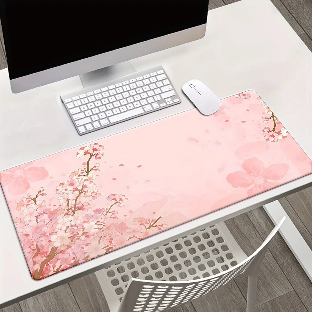 

1pc Cherry Blossom XXL Mouse Pad Desk Mat, HD Printed Gaming Mouse Pad, Non-Slip Rubber Base, Office Computer Desk Mat Gift