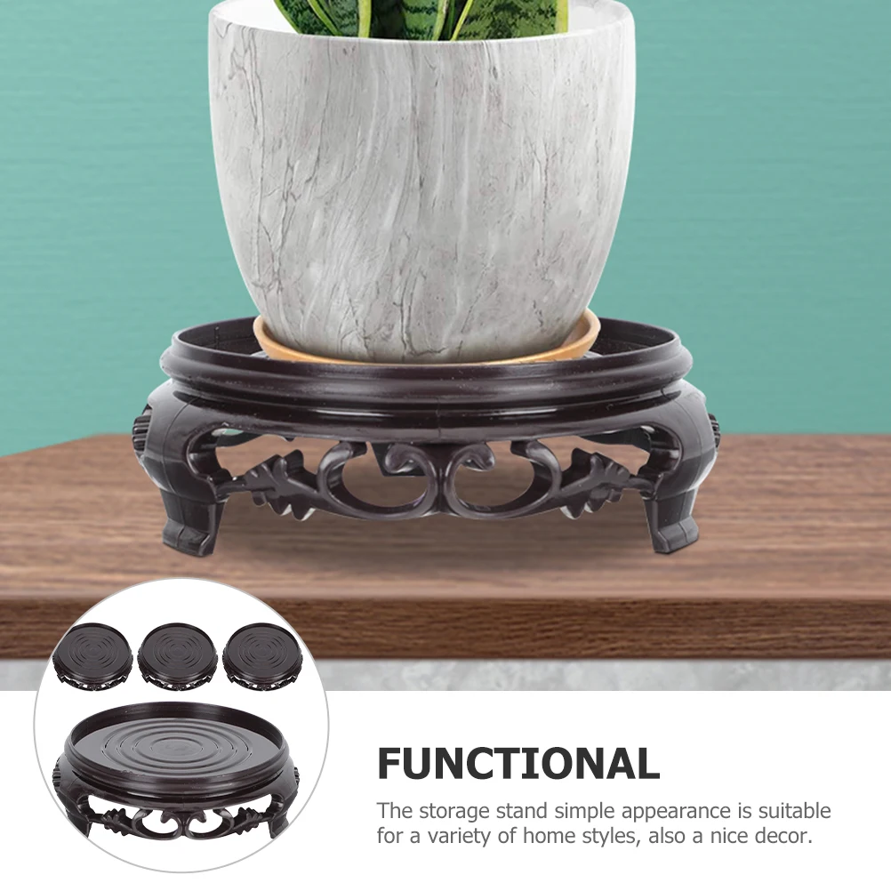 

4 Pcs Table Top Plant Stands Flower Pot Base Indoor Plastic Display Ornaments Aquarium Planter
