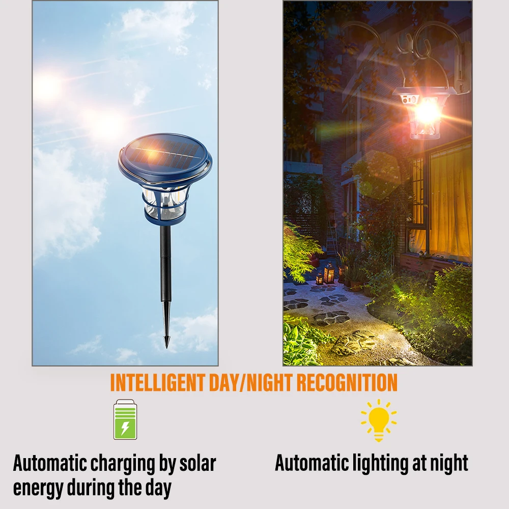 Multifunctional Retro Solar Lights Lawn Lights Wall Lights Street Lights IP65 Waterproof Dual-purpose for Large Area Lighting