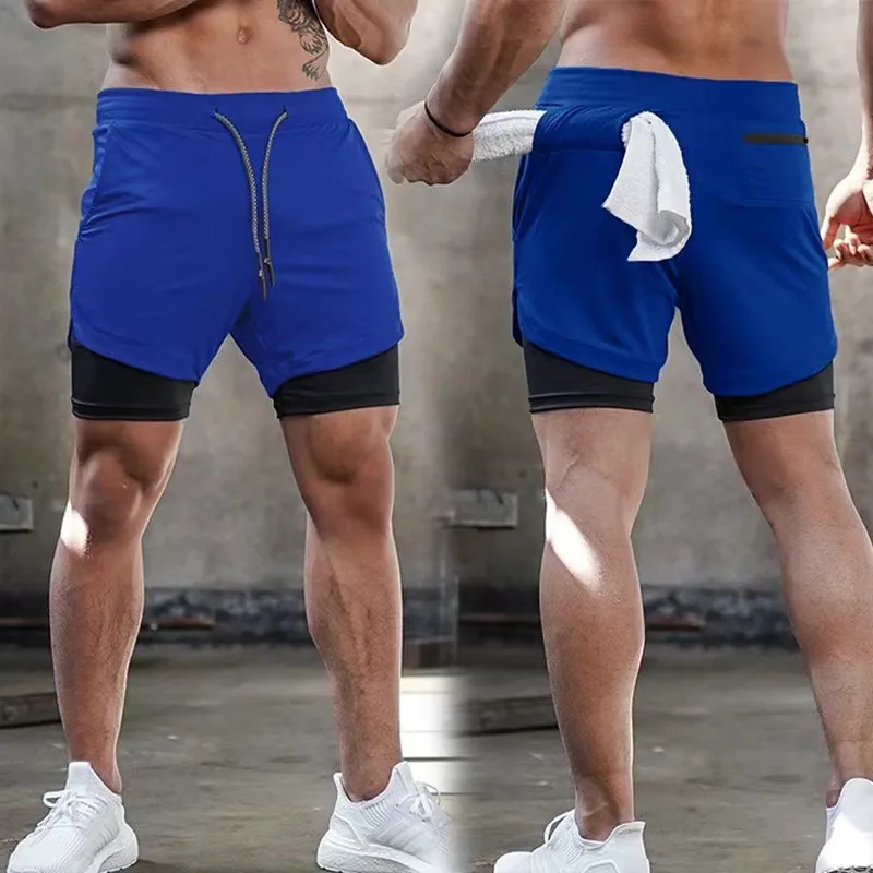 New Running Shorts Men and women Gym Sports Shorts 2 In 1 Quick Dry Workout Training Gym Fitness Jogging Short Pants Shorts