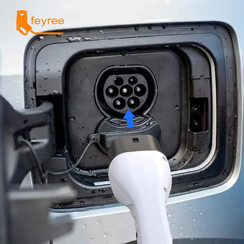 Adaptor IEC 62196-2 Sisi Mobil Perempuan Tipe Plug EV 16A 32A 1 Fase 3 Fase untuk Stasiun Pengisian Daya Kendaraan Mobil Elektrik