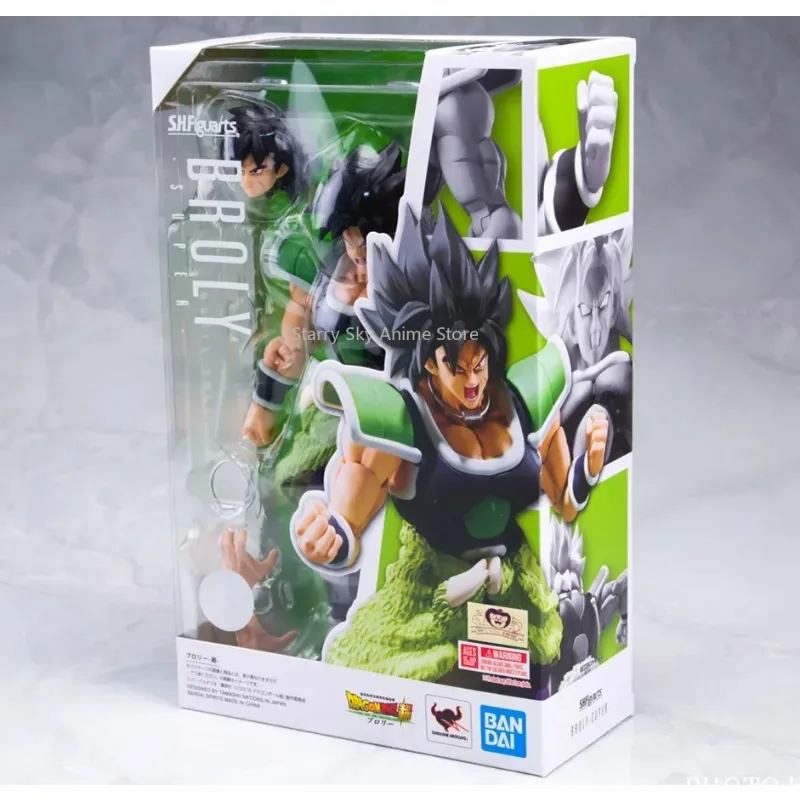 100% Original Dragon Ball SHF SH Figuarts Broly Action Figures Anime Modle Toys Gift Awakening Combat Suit Black Hair In Stock