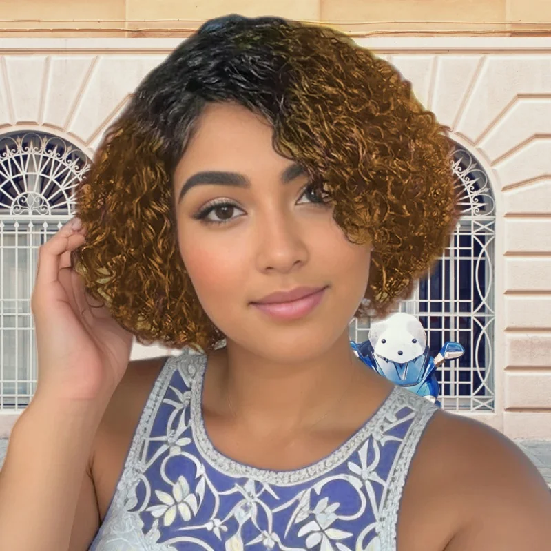 13x4 الدانتيل شعر مستعار أمامي 150% كثافة الشعر البشري موجة المياه قطعها للنساء قصيرة مجعد عابث #5