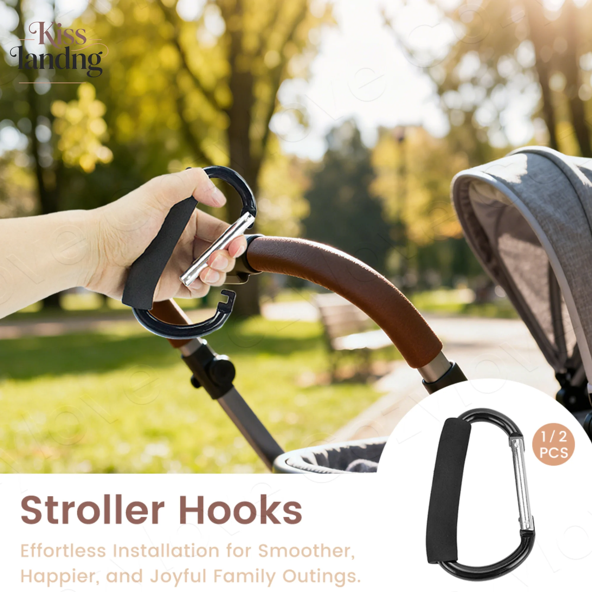 Heavy Duty Stroller Hooks 1/2 PCS | Stroller Handle Hanger Clips for Bags, Diaper Bags & Accessories