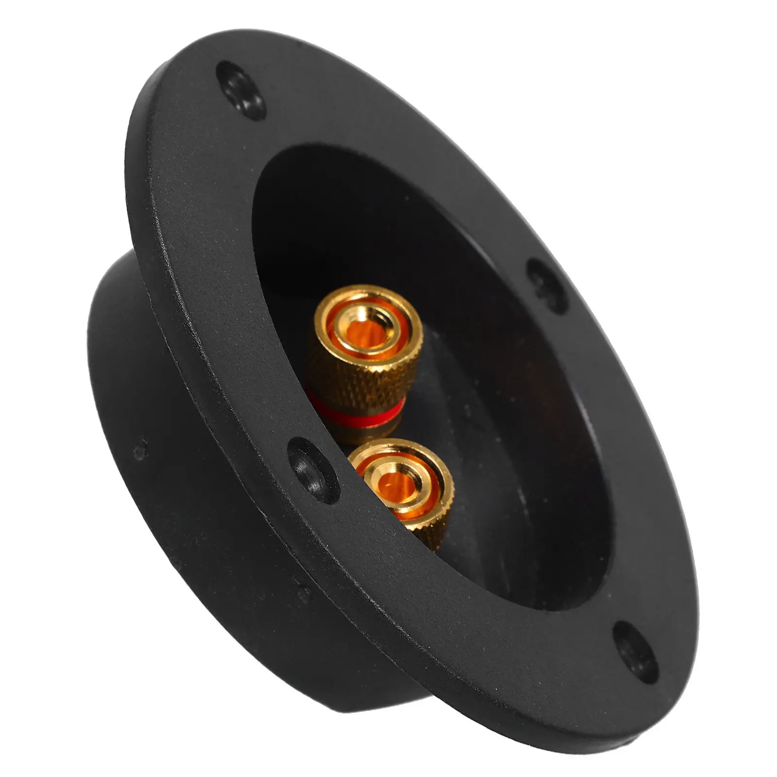 62Mm Circular Speaker Junction Box Pure Copper Pressfit Terminal Block for Stereo Subwoofer Audio Projects Space Saving Golden