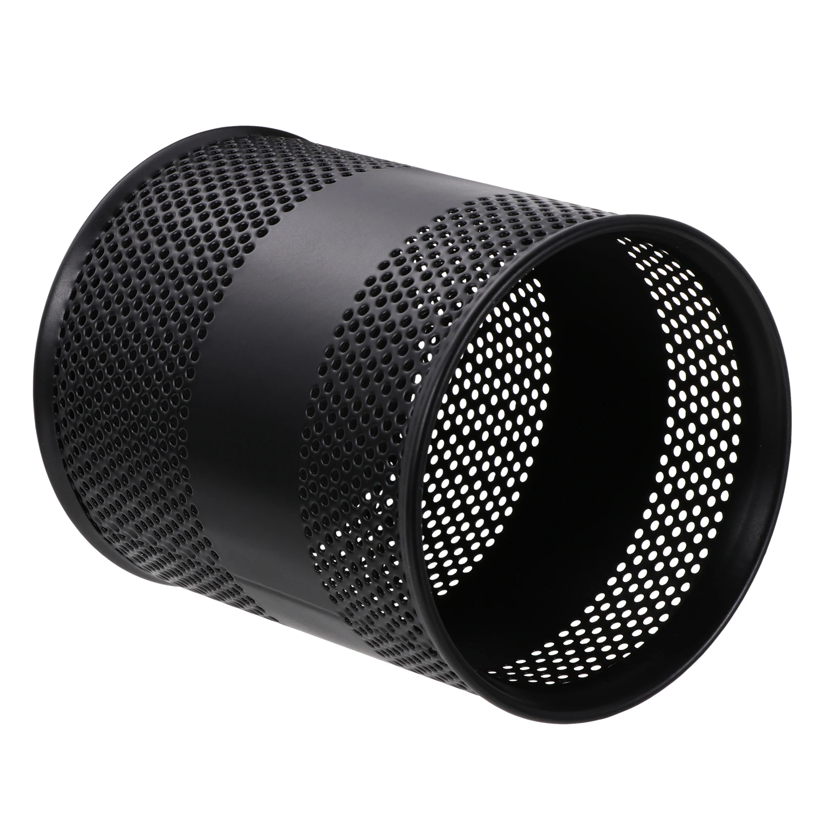 

1pc Creative Iron Storage Box Desktop Pen Holderbrush Container Stationery Holder Office Supplies Round Brush Bucket Decorative