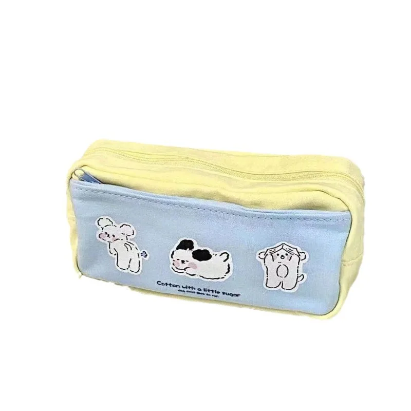 Imagem -05 - Puppy Print Zipper Pencil Bolsa Estojo de Papelaria Multifuncional Bolsa de Armazenamento Bonito para Estudante Material Escolar