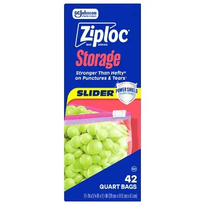 Durable BPA Free Food Storage Bags with Slider Seal