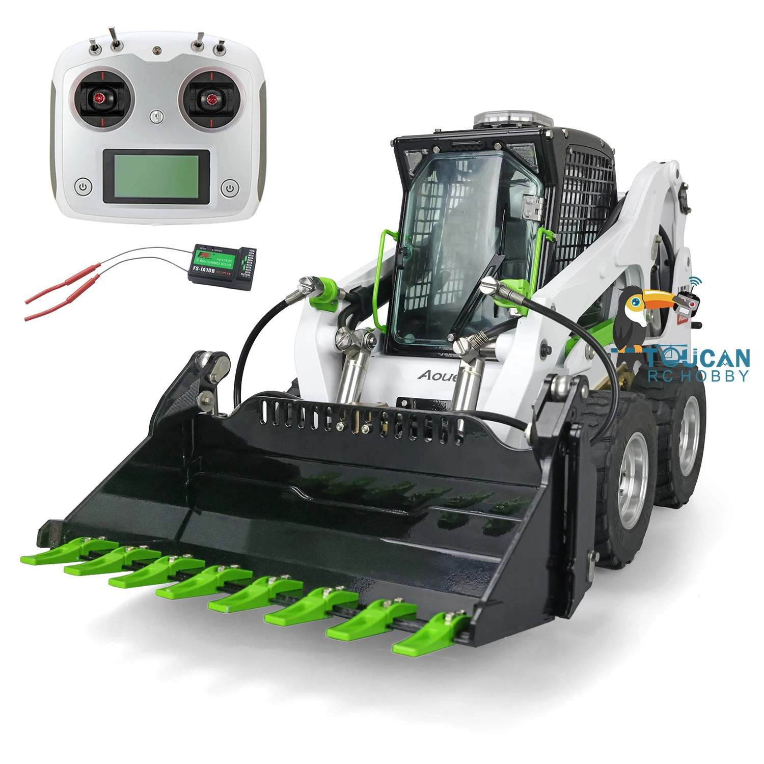 Lesu 1/14 Aoue Lt5H Metal Hydraulic RC Loader Wheeled Skid-Steer I6S 10 Ch Radio Controller Rotating Light For Thzh1280