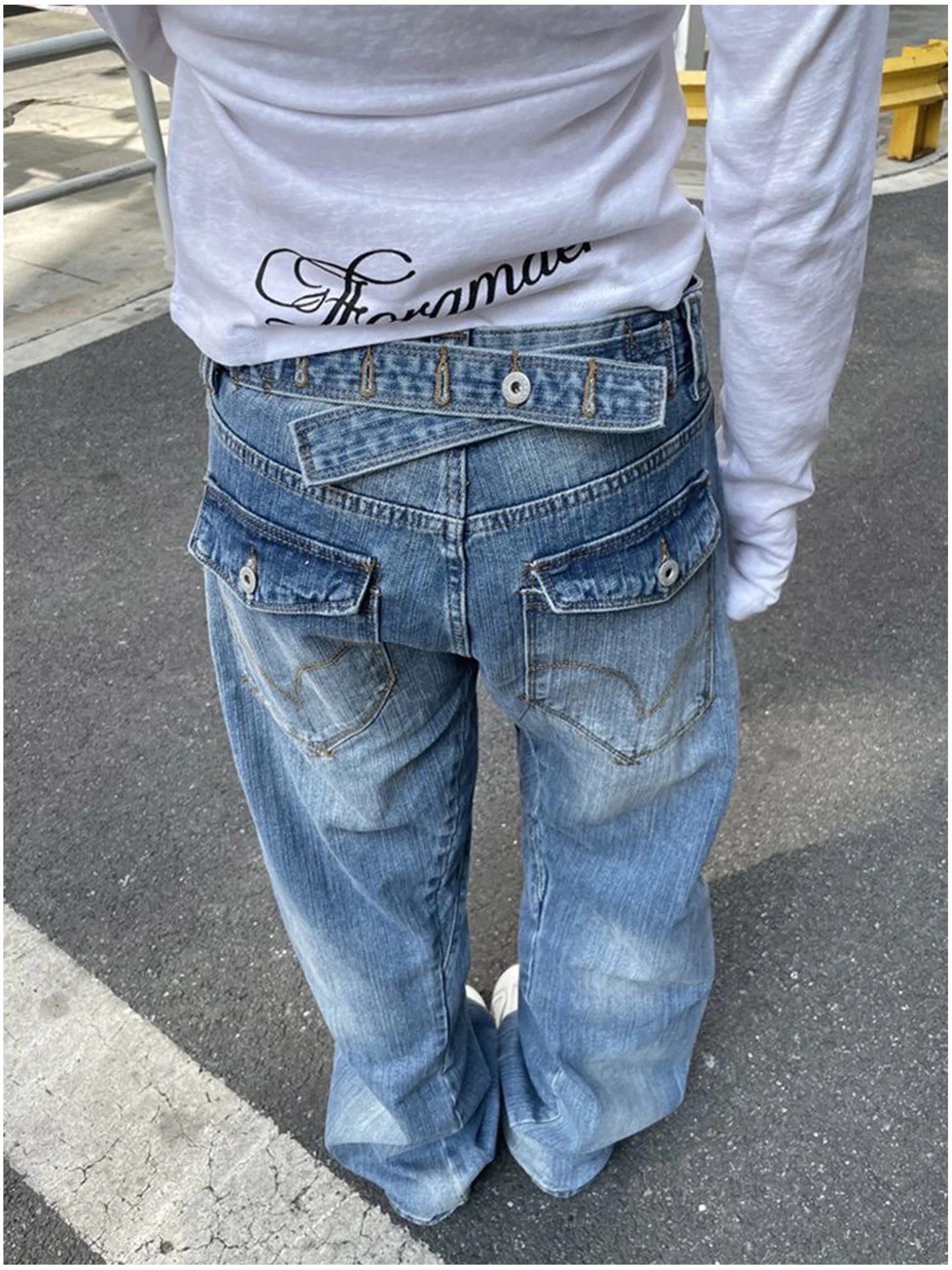 

Slimming American Retro Summer 2026 Women's Jeans High Waist Wide Leg Embroidered Loose Fit Casual High Street Style