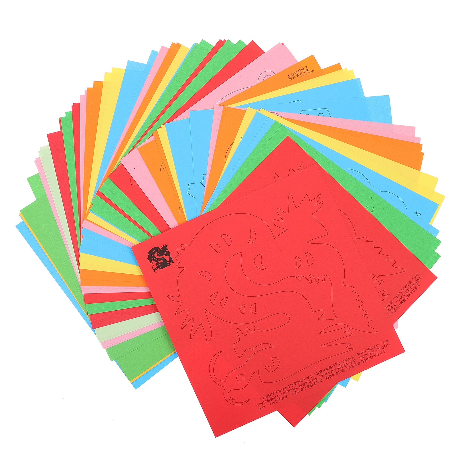 

1Set Chinese Zodiac Themed Kids Paper-Cuts Kit Durable Creative Origami Sheets DIY Folding Paper for School and Home