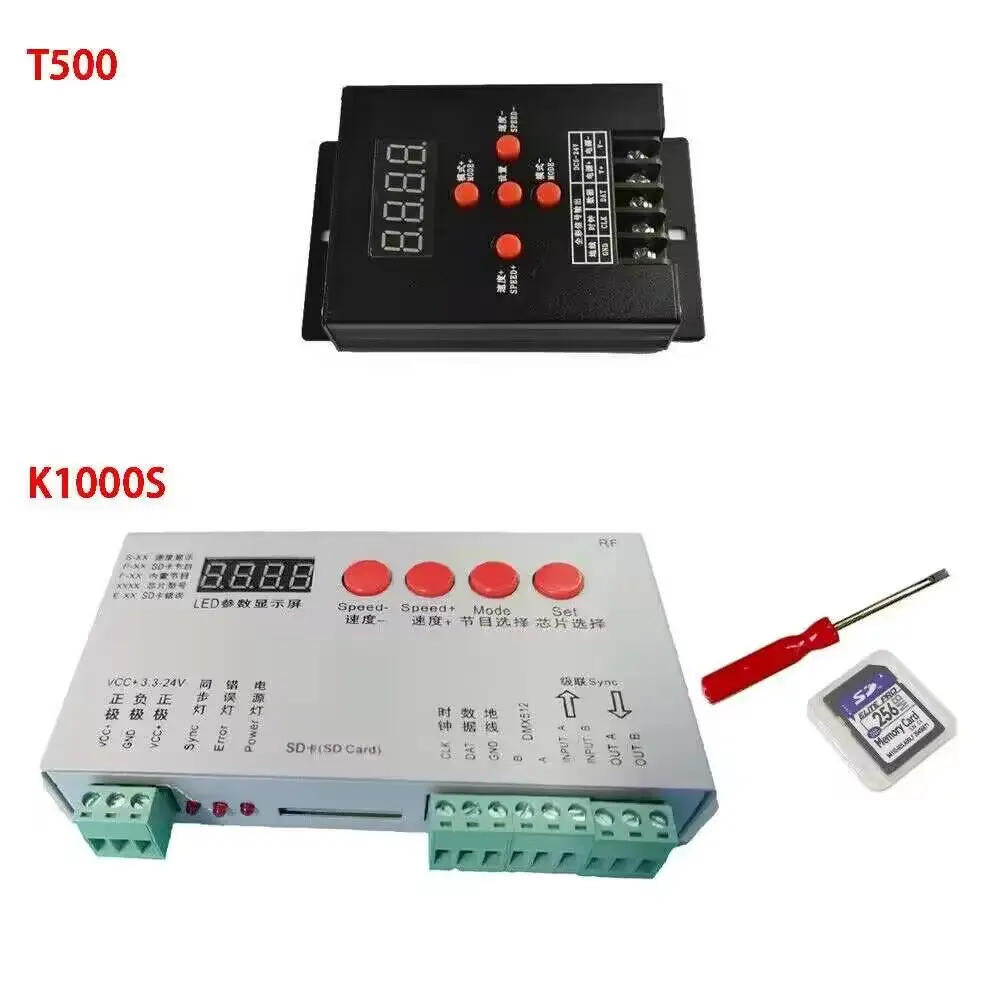 K1000S T500 DC5-24V RGB LED Pixel Light Controller For WS2811 WS2812B LED Light Strip