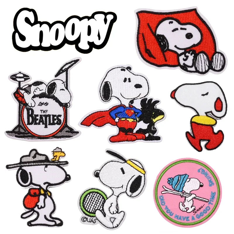 Snoopy Cartoon Embroidery Cloth Sticker Fashion Jacket Jeans Backpack Stickers Girl Sewing Supplies Cloth Decoration Accessories