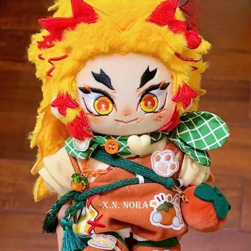 

20cm Anime Attribute Rengoku Kyoujurou Kawaii Cosplay Cotton Doll Body Cartoon Dress Up Clothing Soft Plushies Toy Figures Gift