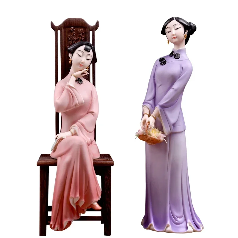 

Beauty Decoration Ceramic Sculpture Artwork Living Room Wine Cabinet Decoration