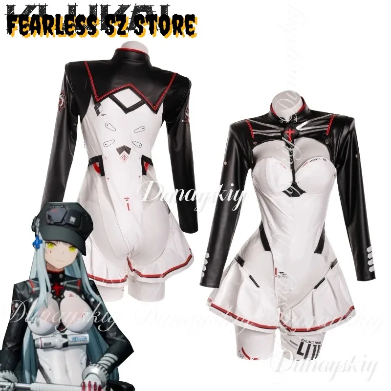 لعبة الفتيات فرونت لاين 2: إكسيليوم كلوكاي كلوكاي أزياء تنكرية بذلة ملابس حريمي زي حفلة الهالوين شعر مستعار مثير #3